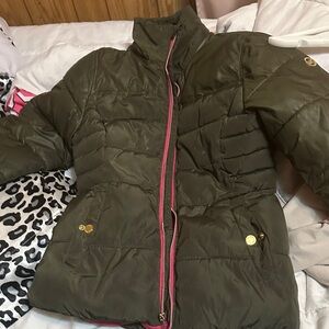 Michael Kors Olive Jacket with Pink Details